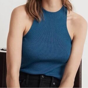 Madewell Women's Teal Ribbed Tank Top